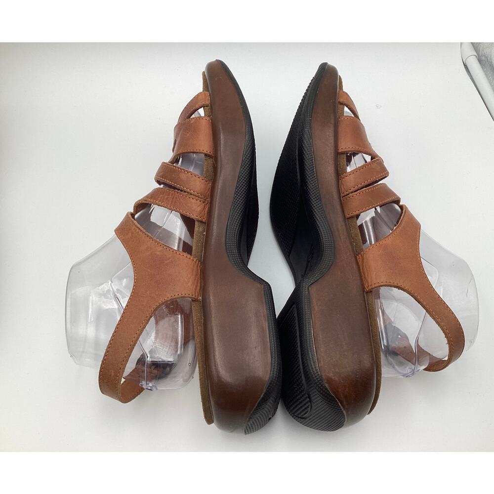 Dansko Lolita Brown Leather Strappy Sandals Comfort Wedge Sz 41 Made in Portugal - Picture 4 of 8